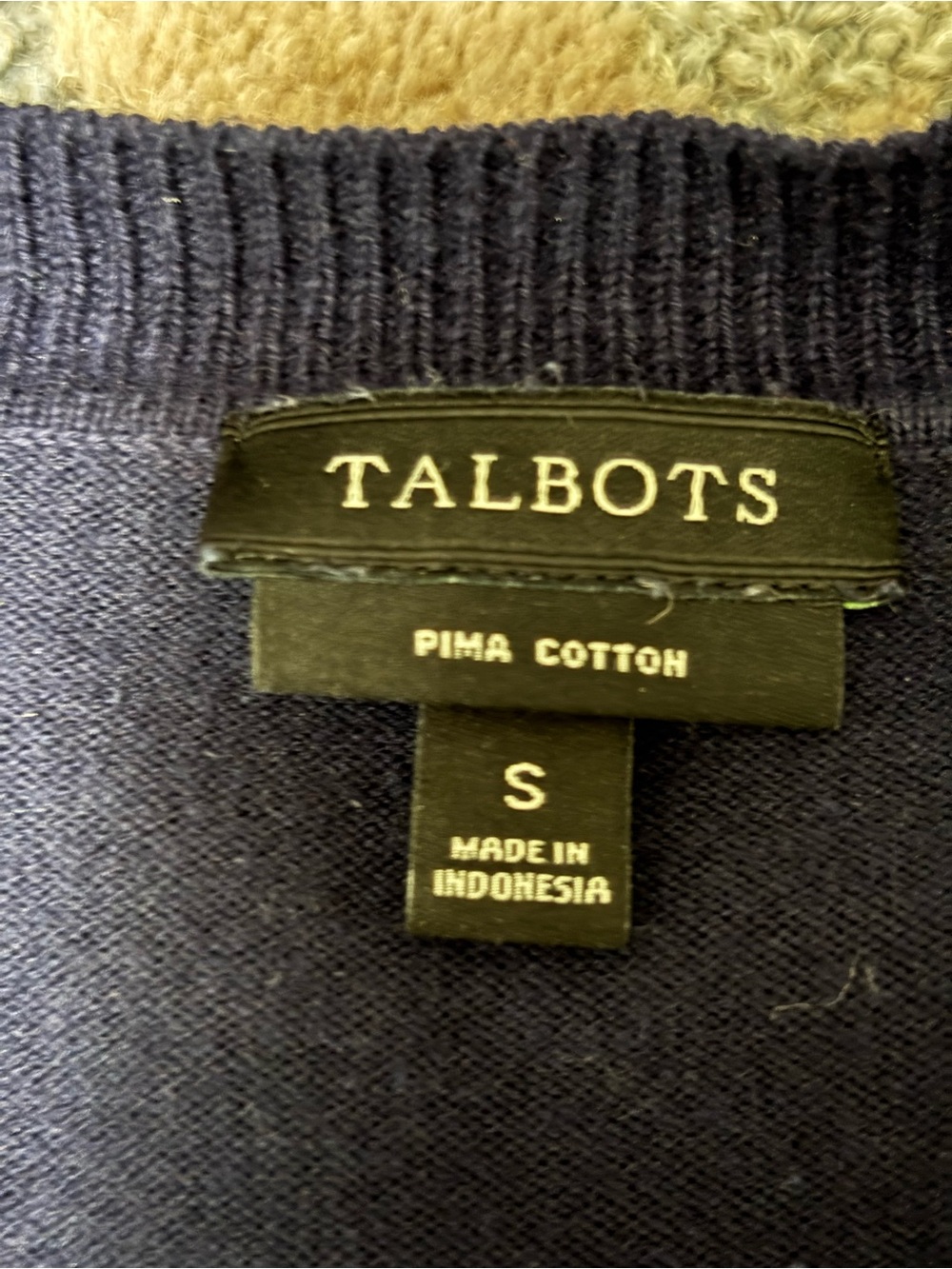Talbots Navy Button-Up Cotton-Blend Cardigan - Picture 2 of 4
